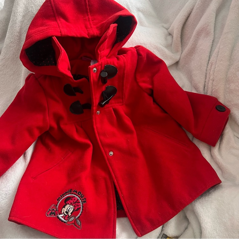 Disney Minnie Mouse Red Hooded Dress Jacket | Girls 3T Polka Dot Lining